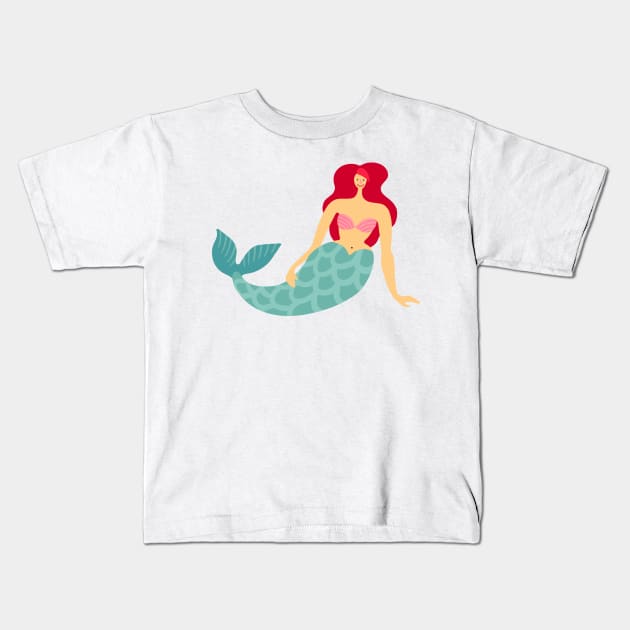 Toon Mermaid Kids T-Shirt by AV Designs